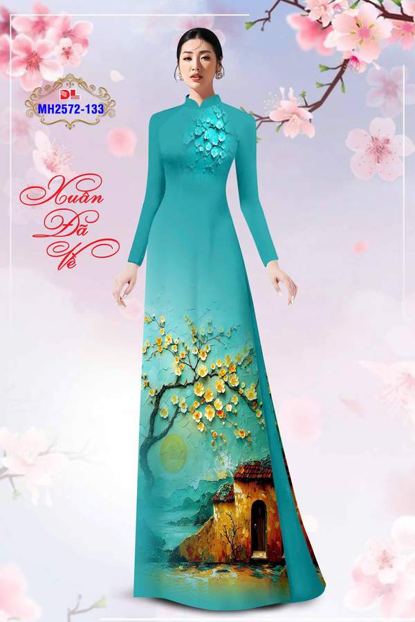 Vải Áo Dài Đón Tết AD MH2572 1 vai ao dai don tet ad mh2572
