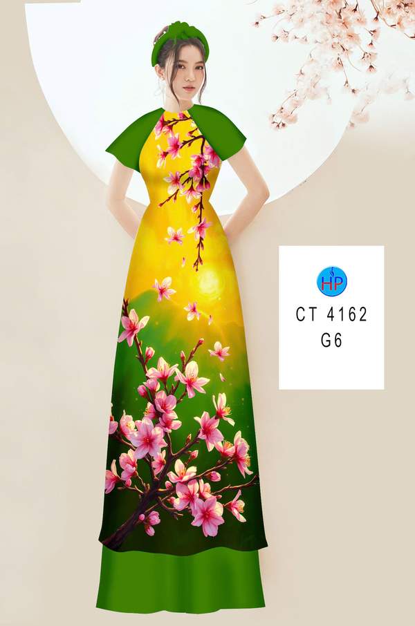 Vải Áo Dài Hoa Đào AD CT4162 2 vai ao dai hoa dao ad ct4162