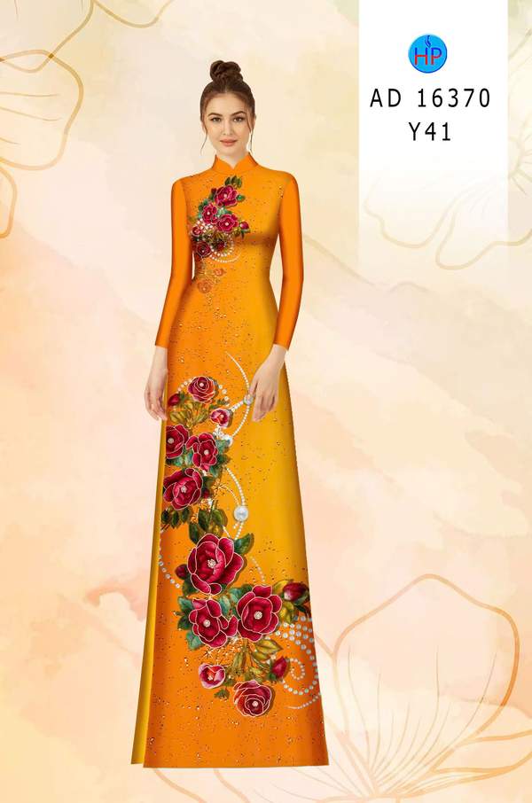 Vải Áo Dài Hoa Hồng AD 16370 1 vai ao dai hoa hong ad 16370