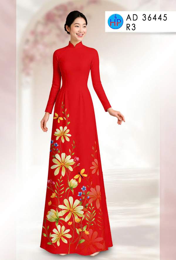Vải Áo Dài Hoa In 3D AD 36445 1 vai ao dai hoa in 3d ad 36445