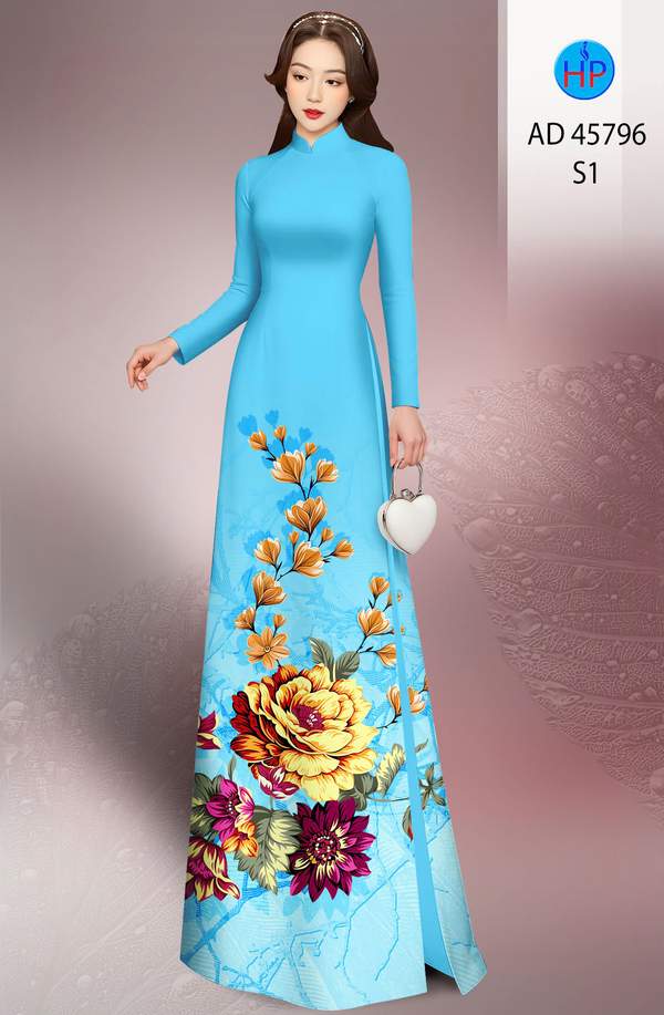 Vải Áo Dài Hoa In 3D AD 45796 2 vai ao dai hoa in 3d ad 45796