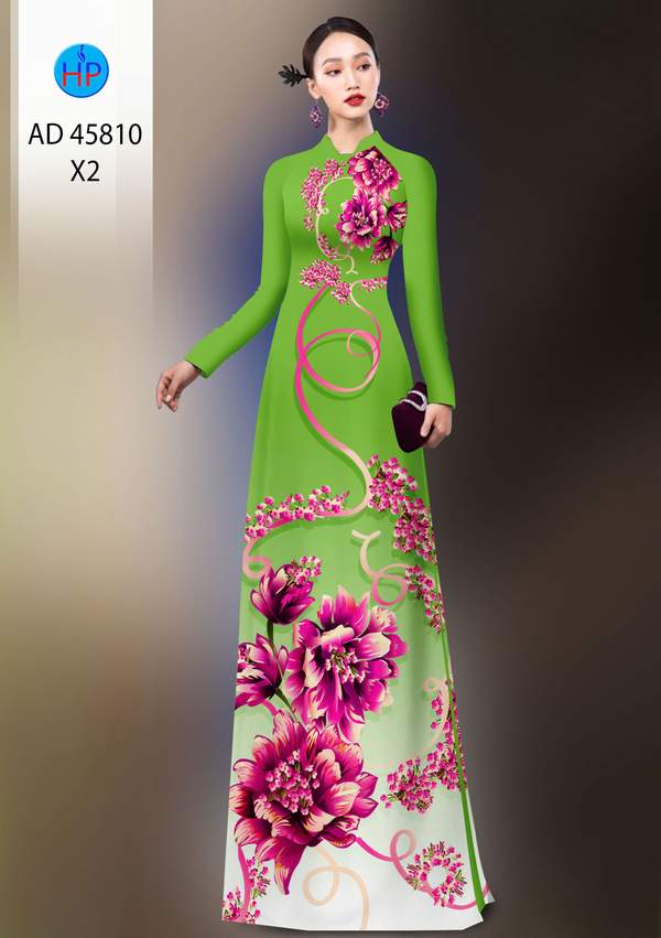 Vải Áo Dài Hoa In 3D AD 45810 1 vai ao dai hoa in 3d ad 45810
