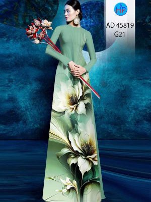 Vải Áo Dài Hoa In 3D AD 45819 20 vai ao dai hoa in 3d ad 45819