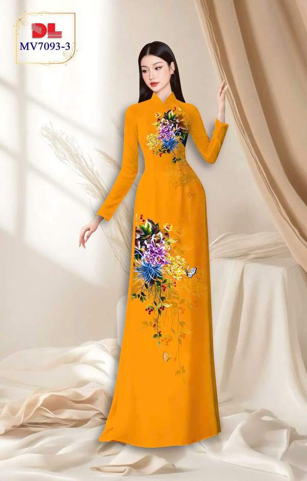 Vải Áo Dài Hoa In 3D AD MV7093 1 vai ao dai hoa in 3d ad mv7093