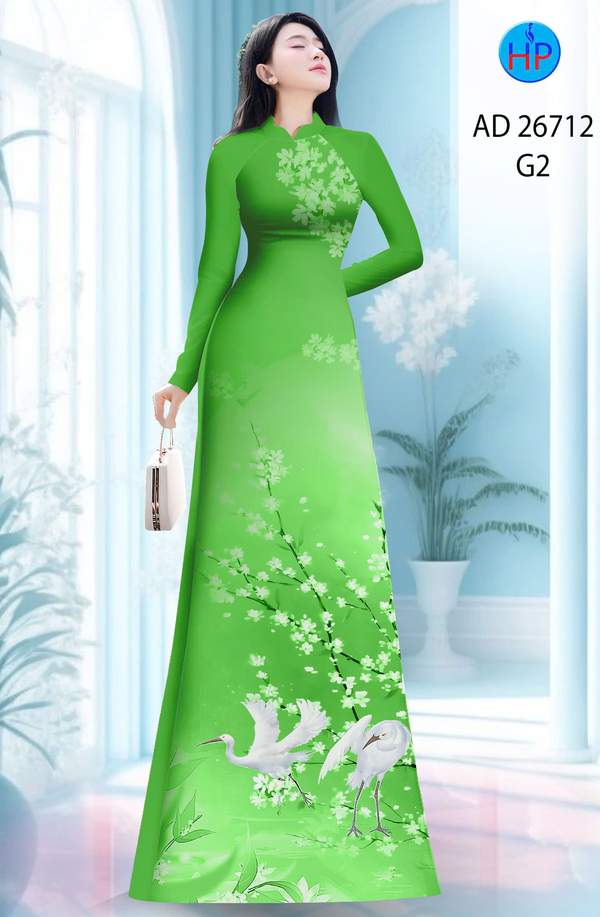 Vải Áo Dài Chim Hạc AD 26712 1 vai ao dai chim hac ad 26712