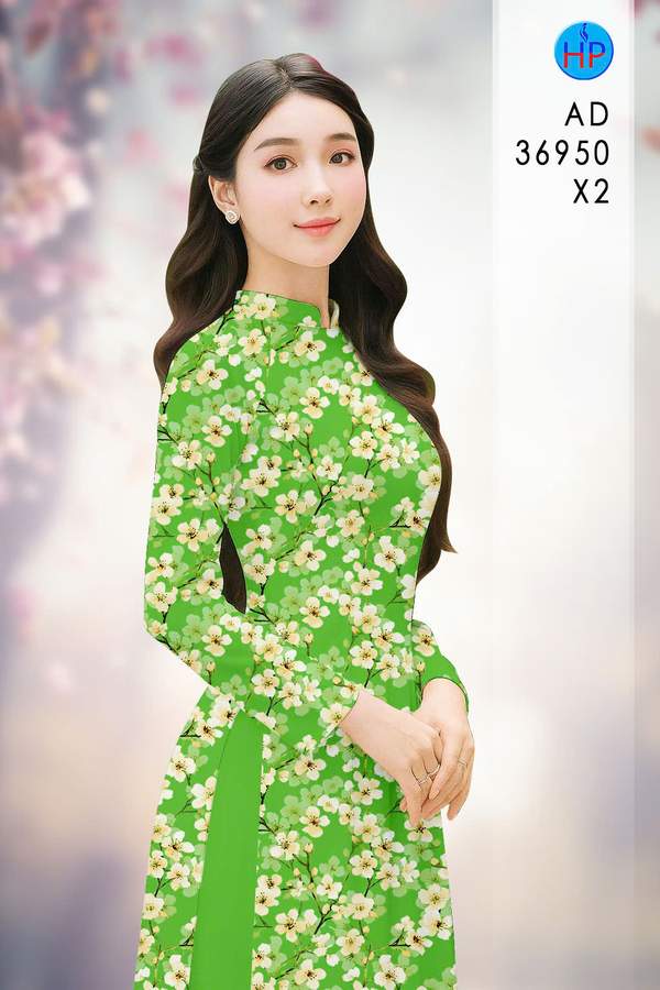 Vải Áo Dài Hoa Đào AD 36950 1 vai ao dai hoa dao ad 36950
