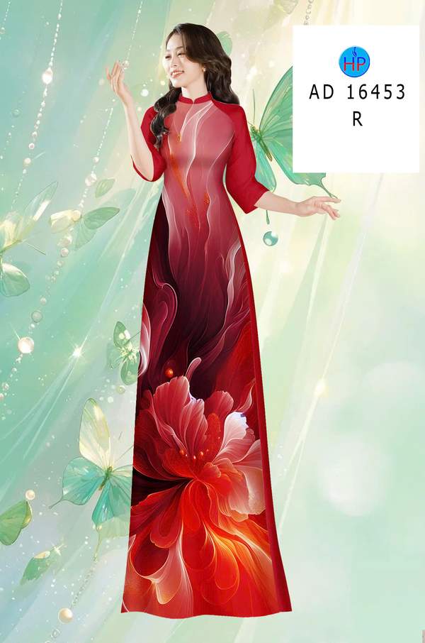 Vải Áo Dài Hoa In 3D AD 16453 1 vai ao dai hoa in 3d ad 16453
