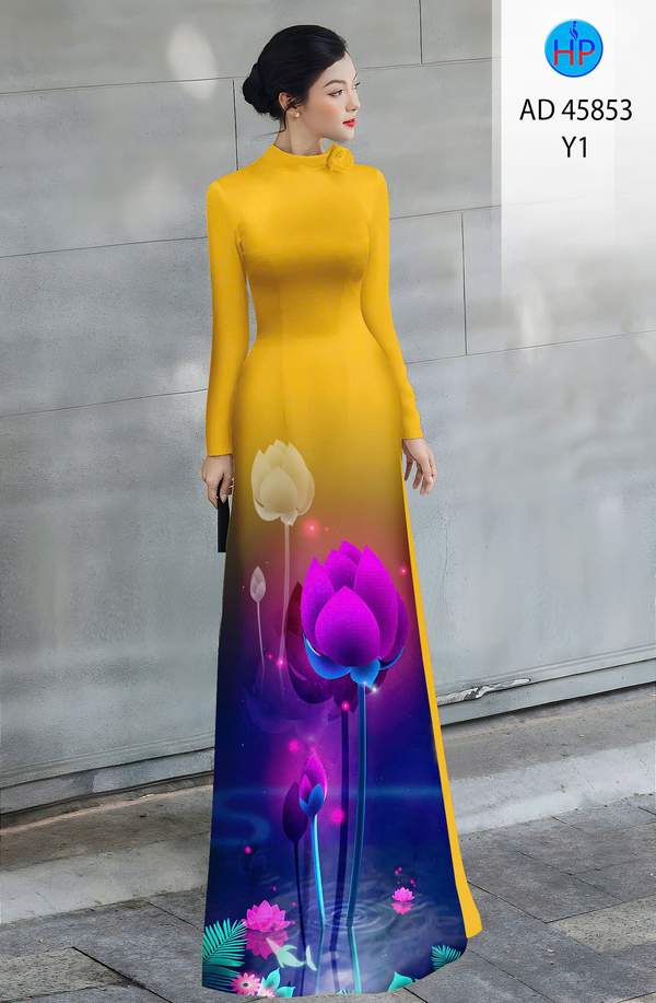 Vải Áo Dài Hoa In 3D AD 45853 1 vai ao dai hoa in 3d ad 45853