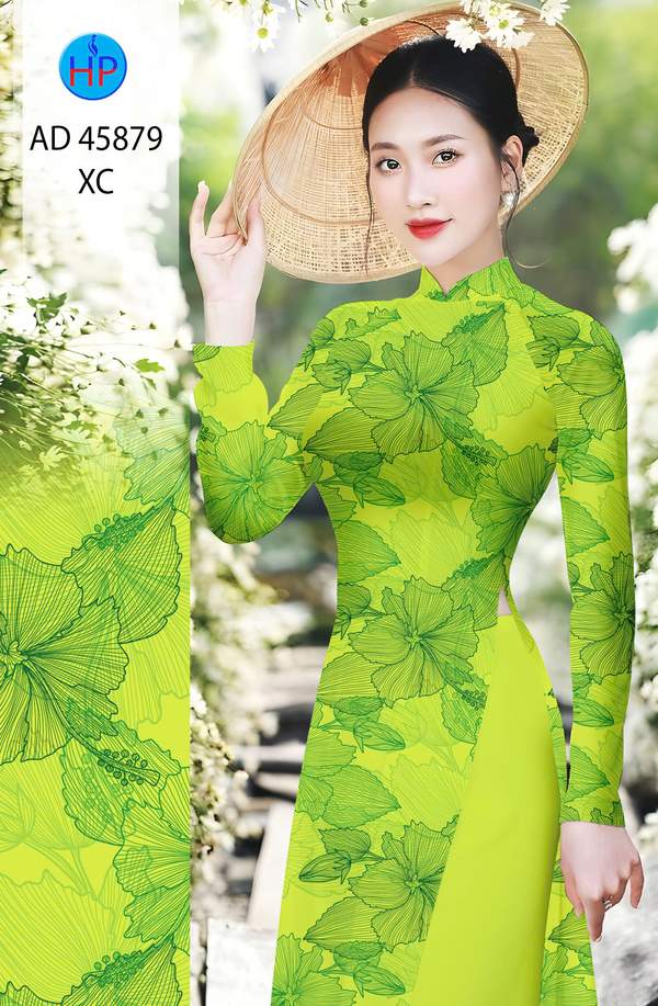Vải Áo Dài Hoa In 3D AD 45879 1 vai ao dai hoa in 3d ad 45879