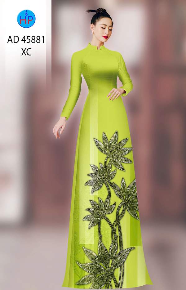 Vải Áo Dài Hoa In 3D AD 45881 1 vai ao dai hoa in 3d ad 45881