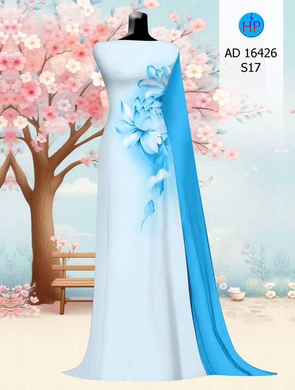 Vải Áo Dài Hoa Sen AD 16426 1 vai ao dai hoa sen ad 16426