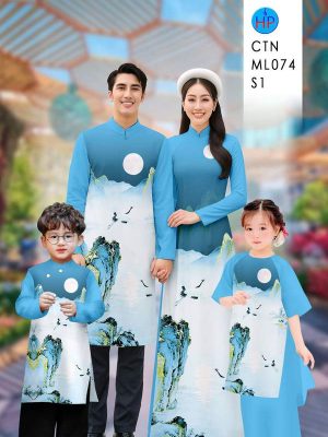 Vải Áo Dài Gia Đình Phong Cảnh AD CTNML074 19 1770001622 225 vai ao dai gia dinh phong canh ad ctnml074