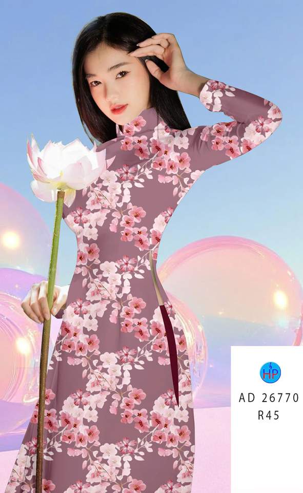 Vải Áo Dài Hoa In 3D AD 26770 1 vai ao dai hoa in 3d ad 26770