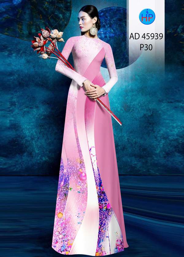 Vải Áo Dài Hoa In 3D AD 45939 1 vai ao dai hoa in 3d ad 45939