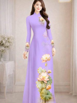 Vải Áo Dài Hoa Sen AD MH2707 22 1772501270 75 vai ao dai hoa sen ad mh2707