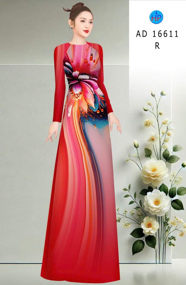Vải Áo Dài Hoa In 3D AD 16611 3 1772587560 11 vai ao dai hoa in 3d ad 16611