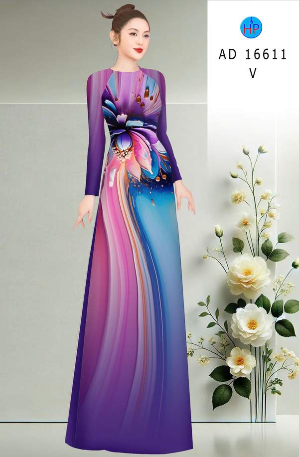 Vải Áo Dài Hoa In 3D AD 16611 8 1772587562 268 vai ao dai hoa in 3d ad 16611