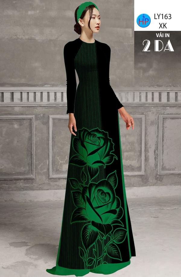 Vải Áo Dài Hoa Hồng AD LY163 1 vai ao dai hoa hong ad ly163