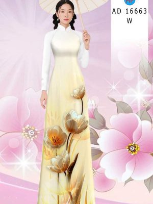 Vải Áo Dài Hoa In 3D AD 16663 20 vai ao dai hoa in 3d ad 16663