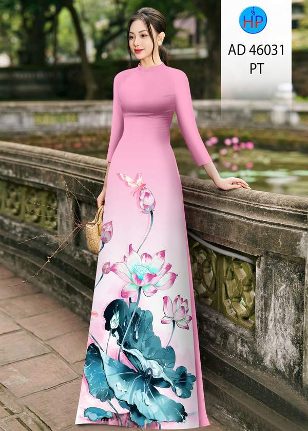Vải Áo Dài Hoa Sen AD 46031 1 vai ao dai hoa sen ad 46031