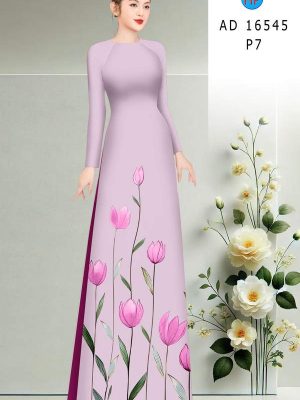 Vải Áo Dài Hoa Tulip AD 16545 20 vai ao dai hoa tulip ad 16545