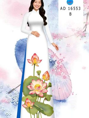 Vải Áo Dài Hoa Sen AD 16553 25 vai ao dai doc la 5o94