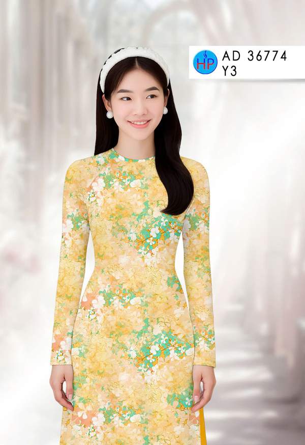 Vải Áo Dài Hoa Đều AD 36774 2 vai ao dai hoa deu ad 36774