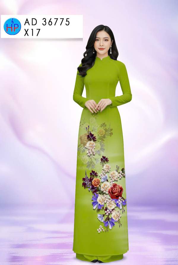 Vải Áo Dài Hoa Hồng AD 36775 2 vai ao dai hoa hong ad 36775