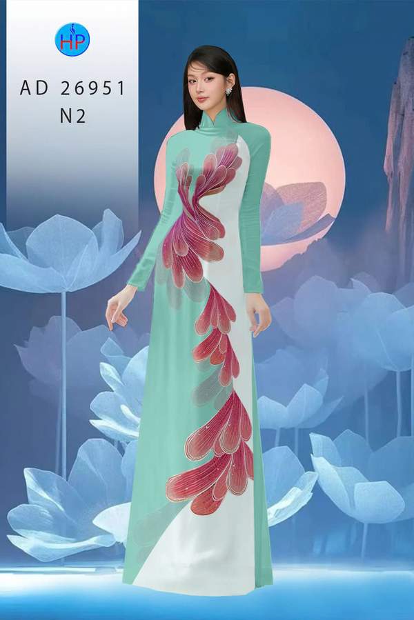 Vải Áo Dài Hoa In 3D AD 26951 2 vai ao dai hoa in 3d ad 26951