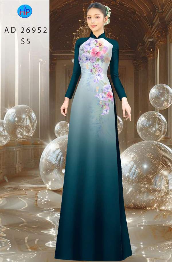 Vải Áo Dài Hoa In 3D AD 26952 1 vai ao dai hoa in 3d ad 26952