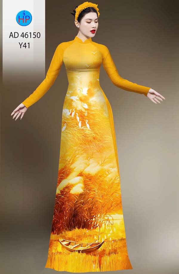 Vải Áo Dài Phong Cảnh AD 46150 1 vai ao dai phong canh ad 46150