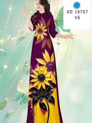 Vải Áo Dài Hoa Hướng Dương AD 16707 23 vai ao dai mau moi 9wud