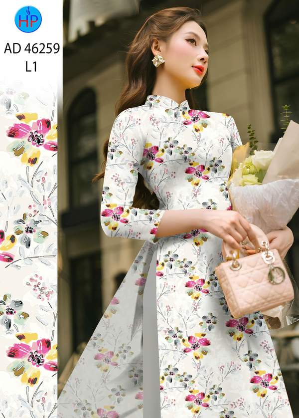 Vải Áo Dài Hoa Đều AD 46259 1 vai ao dai hoa deu ad 46259