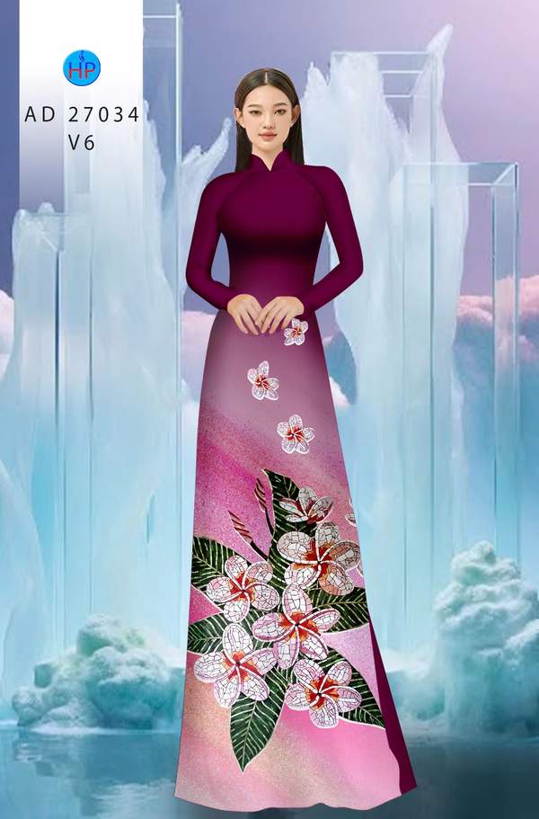 Vải Áo Dài Hoa In 3D AD 27034 1 vai ao dai hoa in 3d ad 27034