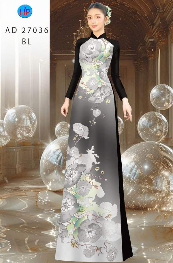 Vải Áo Dài Hoa In 3D AD 27036 1 vai ao dai hoa in 3d ad 27036