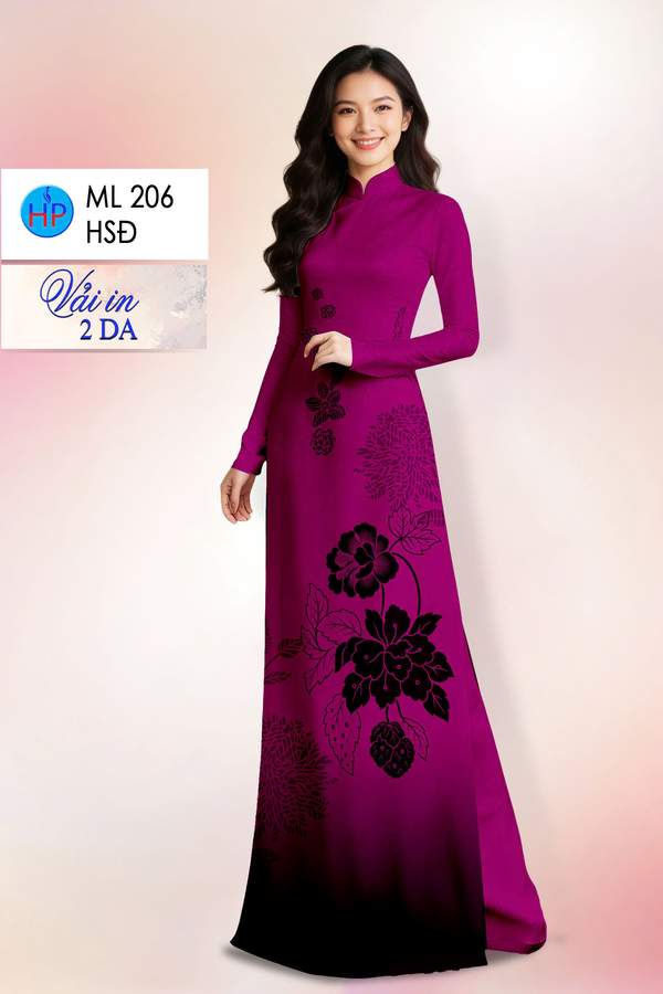 Vải Áo Dài Hoa In 4D AD ML206 2 vai ao dai hoa in 4d ad ml206