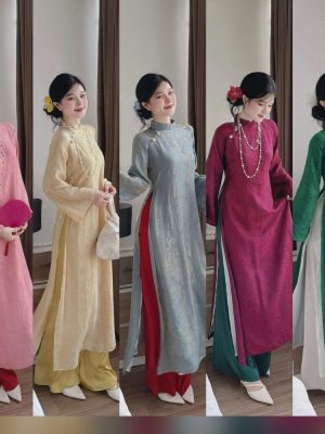 Áo Dài 4 Tà May Sẵn Đẹp Và Sang 12 image 2 11
