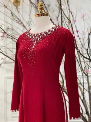 Áo Dài Màu Đỏ Cho Ngồi Sui Rất Đẹp 6 image 3 11