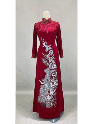 Áo Dài Trung Niên Màu Đỏ Đẹp Và Sang 4 image 3 12