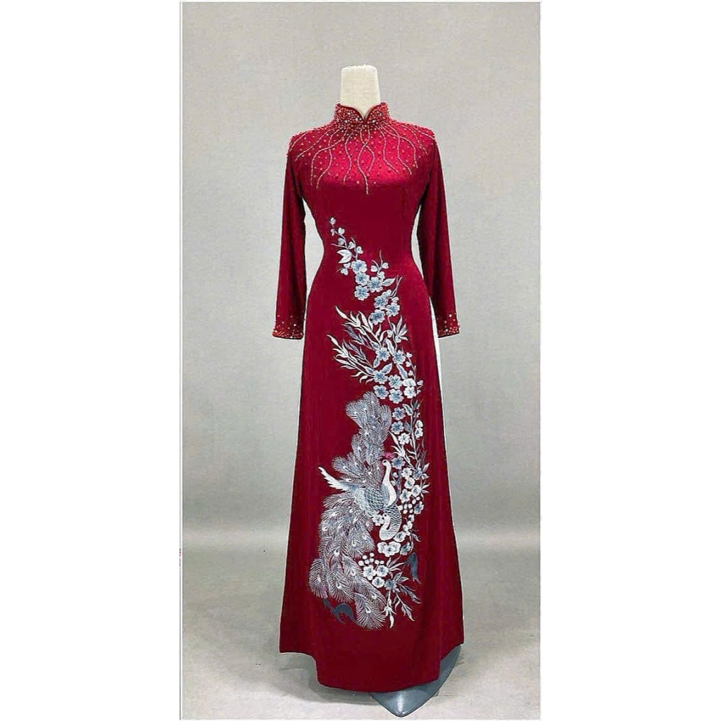 Áo Dài Trung Niên Màu Đỏ Đẹp Và Sang 2 image 3 12