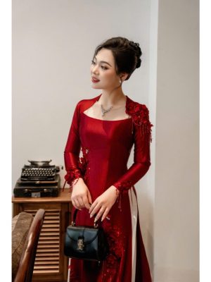 Áo Dài May Sẵn Thêu Hoa Sang Đẹp 6 image 3 15