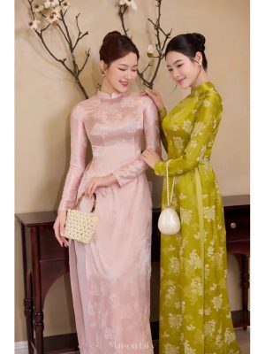Áo Dài Truyền Thống May Sẵn Dáng Ôm – Form Chuẩn Ôm Eo, Tà A Bản To, Tôn Dáng 9 image 3 18