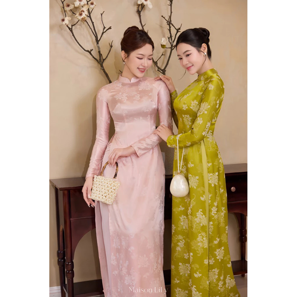 Áo Dài Truyền Thống May Sẵn Dáng Ôm – Form Chuẩn Ôm Eo, Tà A Bản To, Tôn Dáng 2 image 3 18