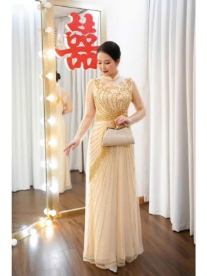 Áo Dài Trung Niên 6 Tà Đính Lấp Lánh 5 image 3 7