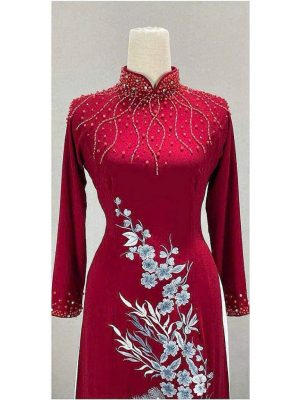 Áo Dài Trung Niên Màu Đỏ Đẹp Và Sang 5 image 4 13