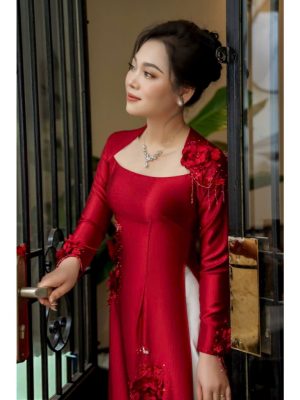 Áo Dài May Sẵn Thêu Hoa Sang Đẹp 7 image 4 16