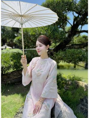 Áo Dài Cách Tân Hoa Sen Ngọc Ẩn – Thiết Kế Cách Tân Sang Trọng Trên Nền Tơ Mỏng 6 image 4 22