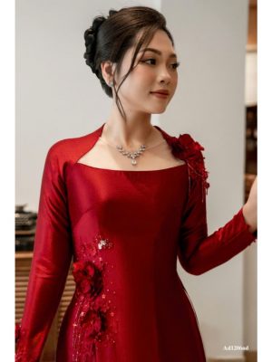 Áo Dài May Sẵn Thêu Hoa Sang Đẹp 8 image 5 10