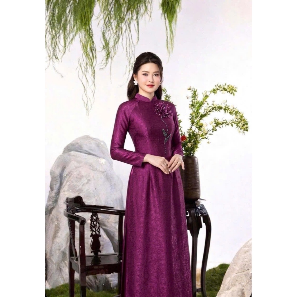 Áo Dài May Sẵn Ngồi Sui Dự Tiệc Rất Đẹp 3 image 5 13