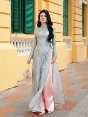 Áo Dài Truyền Thống May Sẵn Dáng Ôm – Form Chuẩn Ôm Eo, Tà A Bản To, Tôn Dáng 11 image 5 14